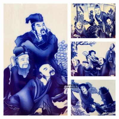 Bình vẽ tay tích Hương Sơn Cửu Lão